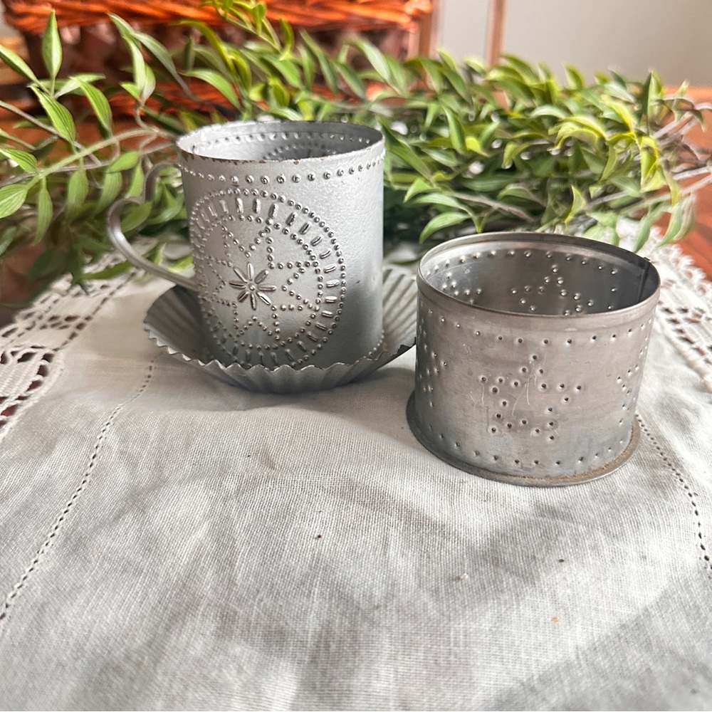 Heart Handle Metal Candle Holder rustic farmhouse